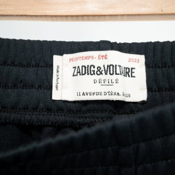 ZADIG & VOLTAIRE Chillyn Logo Tape Men's Track Pants In Black | XS - Picture 4 of 10